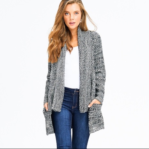 Glam Girl Fashion Sweaters - NWT Premium Two Tone Boho Chunky Weave Cardigan